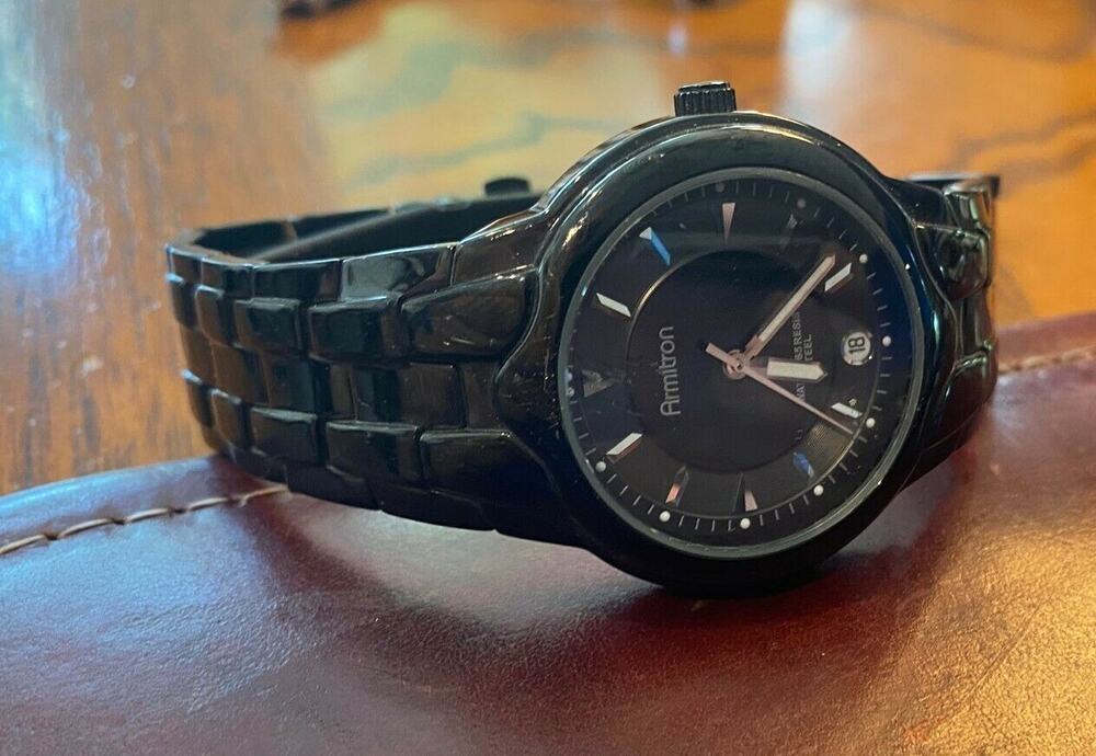 Men's 40mm Gun Metal Tone Armitron Steel Watch, WR 50M, Date